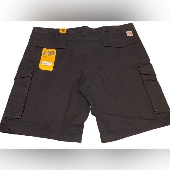 NWT Carhartt Men's Rugged Flex Relaxed Fit Canvas Cargo Black Work Short Size 46 - Picture 3 of 7